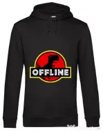 Hoodie barbat cu gluga Offline Negru