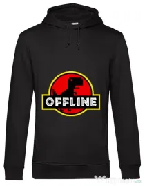 Hoodie barbat cu gluga Offline Negru
