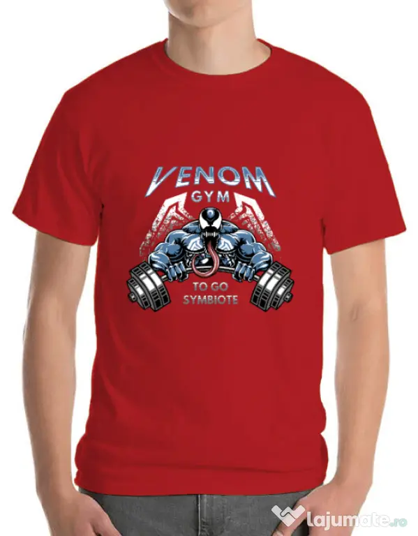 Tricou ADLER barbat Venom gym Rosu