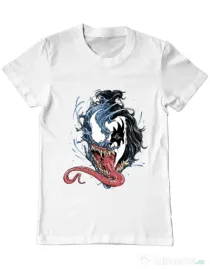 Tricou ADLER barbat Venom kiss Alb