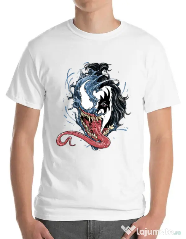 Tricou ADLER barbat Venom kiss Alb