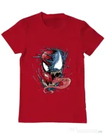 Tricou ADLER barbat Venom vs Spiderman Rosu