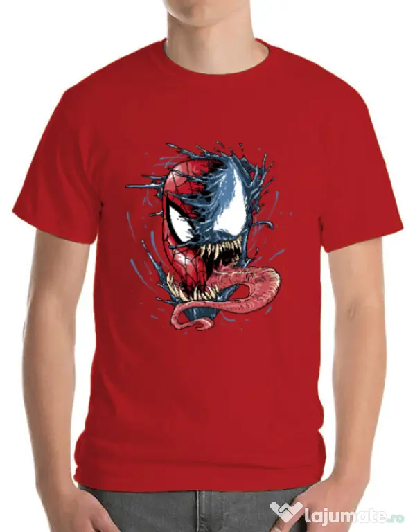 Tricou ADLER barbat Venom vs Spiderman Rosu