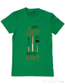 Tricou ADLER barbat Always late Verde mediu