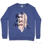Bluza ADLER barbat Paris mon amour Albastru melanj