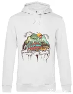 Hoodie barbat cu gluga Adventure Alb