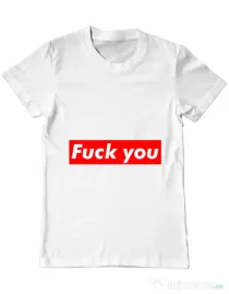 Tricou ADLER barbat Fuck you Alb