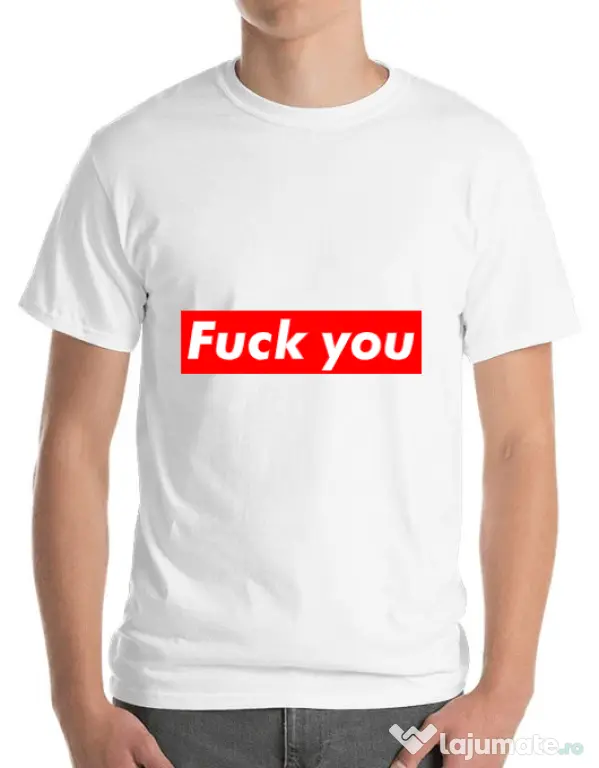 Tricou ADLER barbat Fuck you Alb