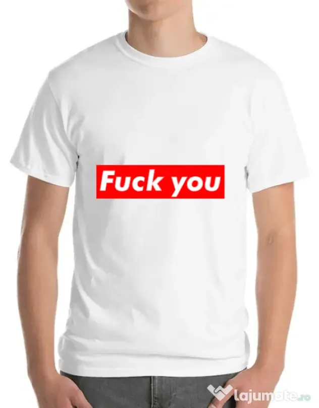 Tricou ADLER barbat Fuck you Alb