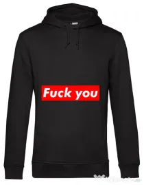 Hoodie barbat cu gluga Fuck you Negru