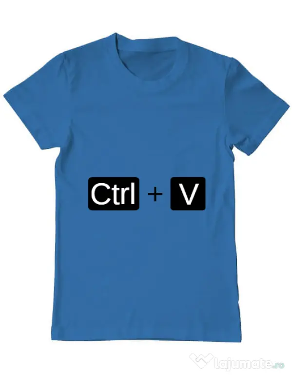 Tricou ADLER barbat Ctrl Paste Albastru azuriu