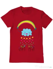 Tricou ADLER barbat Love rain Rosu