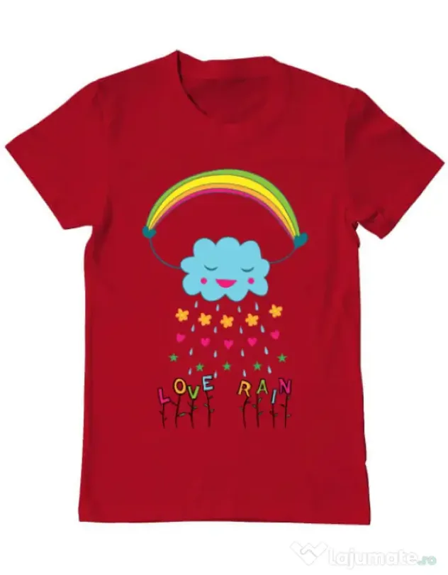 Tricou ADLER barbat Love rain Rosu