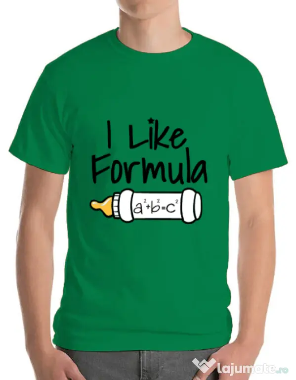 Tricou ADLER barbat I like formula Verde mediu