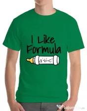 Tricou ADLER barbat I like formula Verde mediu 