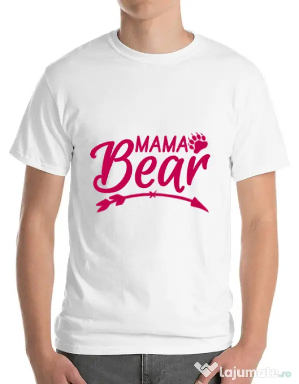 Tricou ADLER barbat Mama bear Alb