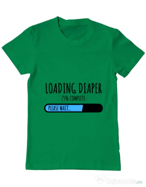 Tricou ADLER barbat Loading diaper Verde mediu