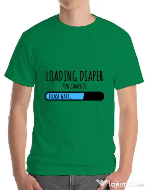 Tricou ADLER barbat Loading diaper Verde mediu