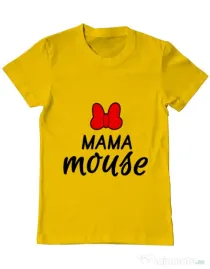 Tricou ADLER barbat Mama mouse Galben