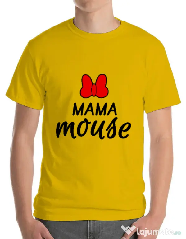Tricou ADLER barbat Mama mouse Galben