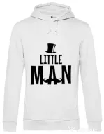 Hoodie barbat cu gluga Little man Alb