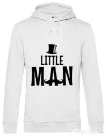 Hoodie barbat cu gluga Little man Alb