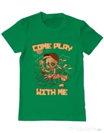 Tricou ADLER barbat Come play with me Verde mediu
