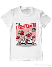 Tricou ADLER barbat Epic battle Alb 