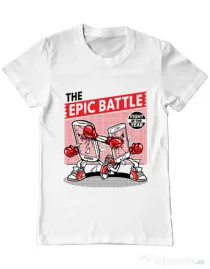 Tricou ADLER barbat Epic battle Alb