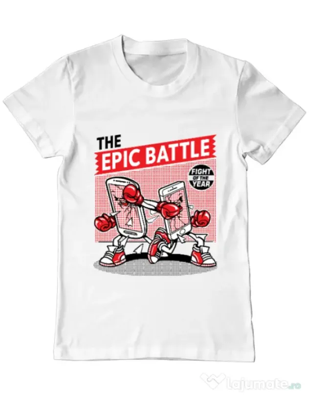 Tricou ADLER barbat Epic battle Alb