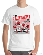 Tricou ADLER barbat Epic battle Alb 