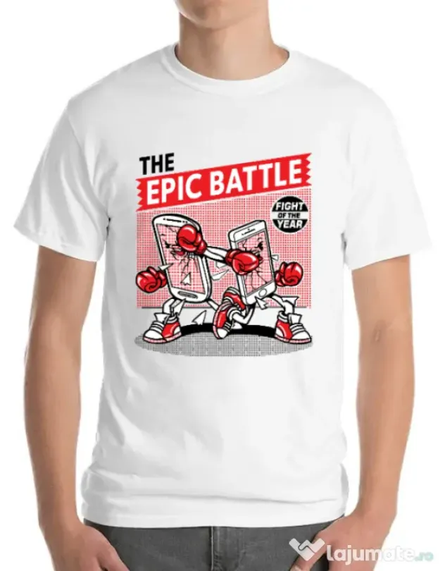 Tricou ADLER barbat Epic battle Alb