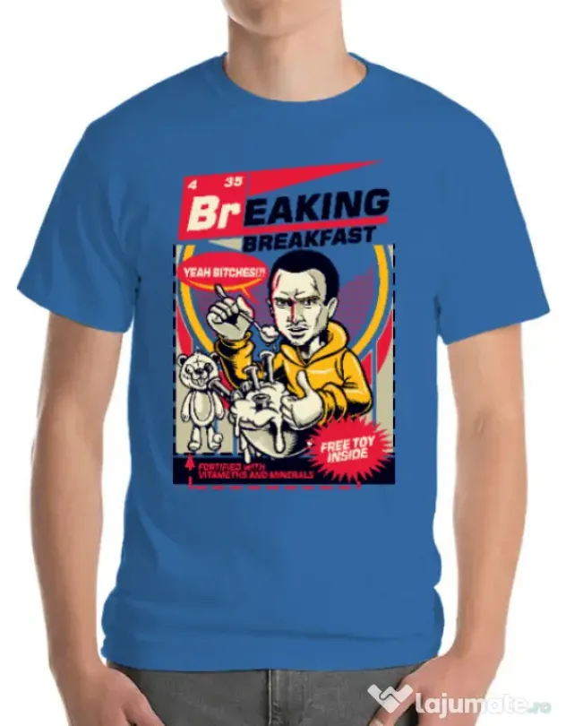 Tricou ADLER barbat Jesse breakfast Albastru azuriu