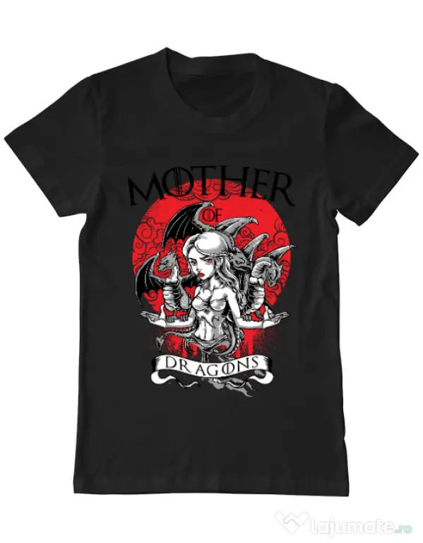 Tricou ADLER barbat Mother of dragons Negru