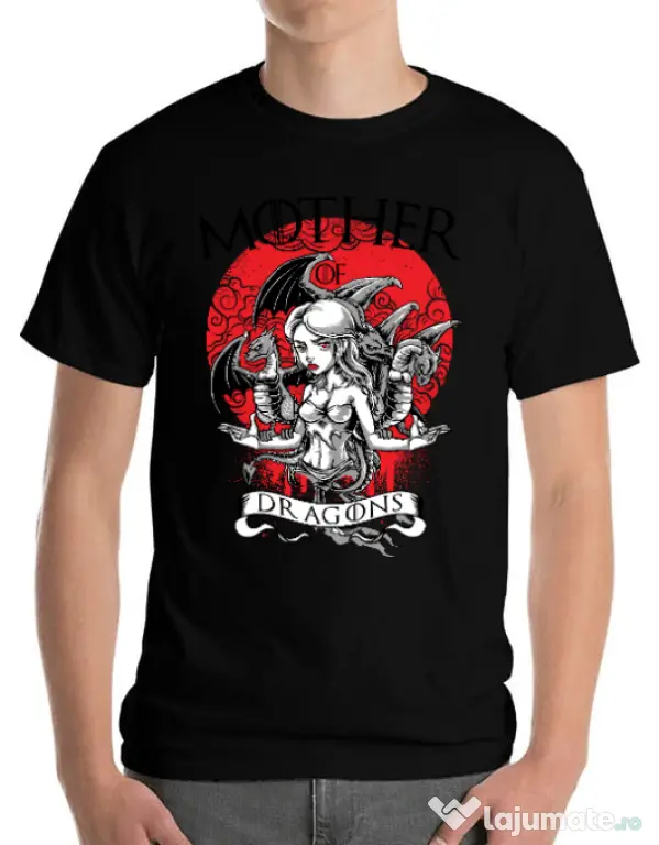 Tricou ADLER barbat Mother of dragons Negru