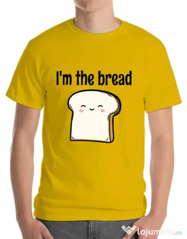 Tricou ADLER barbat I am the bread Galben