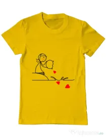 Tricou ADLER barbat Fishing for love 2 Galben