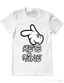 Tricou ADLER barbat He is mine Alb