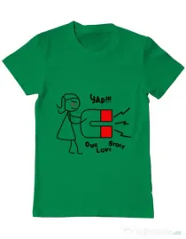 Tricou ADLER barbat Our love story 1 Verde mediu