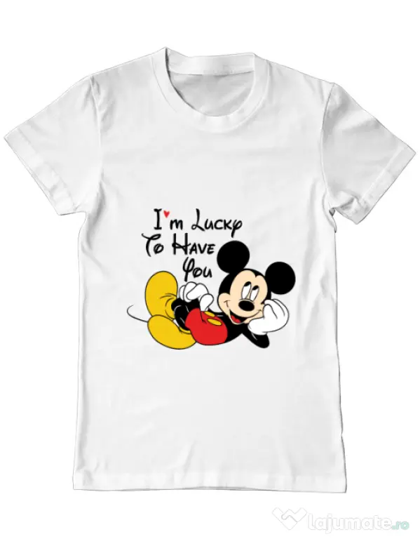 Tricou ADLER barbat Lucky to have you Alb