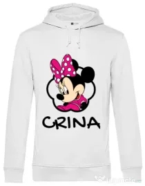 Hoodie barbat cu gluga Mouse daughter Alb