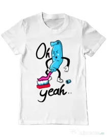 Tricou ADLER barbat Oh yeah Alb