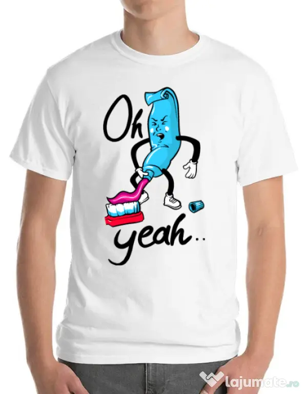 Tricou ADLER barbat Oh yeah Alb