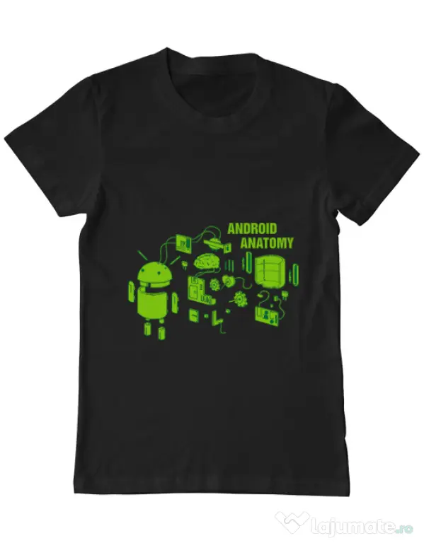 Tricou ADLER barbat Android anatomy Negru