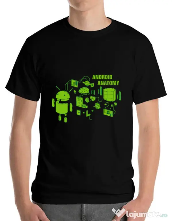 Tricou ADLER barbat Android anatomy Negru