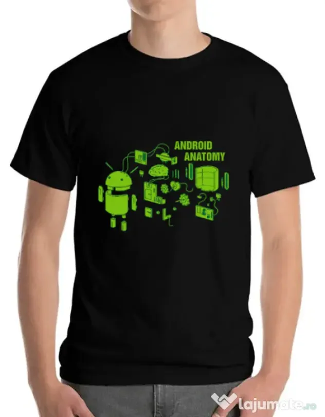 Tricou ADLER barbat Android anatomy Negru