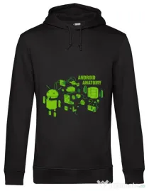 Hoodie barbat cu gluga Android anatomy Negru