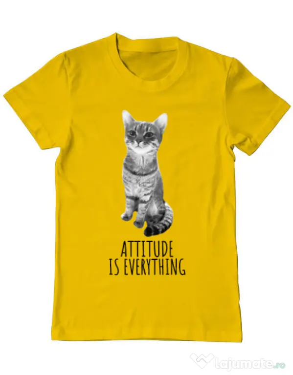 Tricou ADLER barbat Attitude is everything Galben