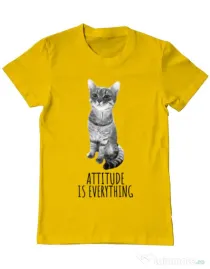 Tricou ADLER barbat Attitude is everything Galben
