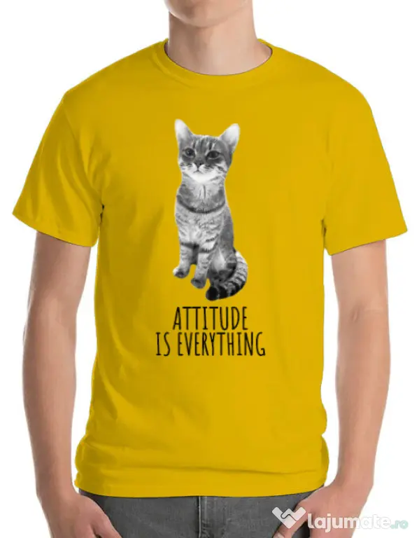 Tricou ADLER barbat Attitude is everything Galben